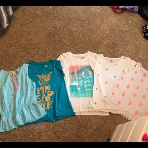 Lot of 5 girl tops / shirts sz Large